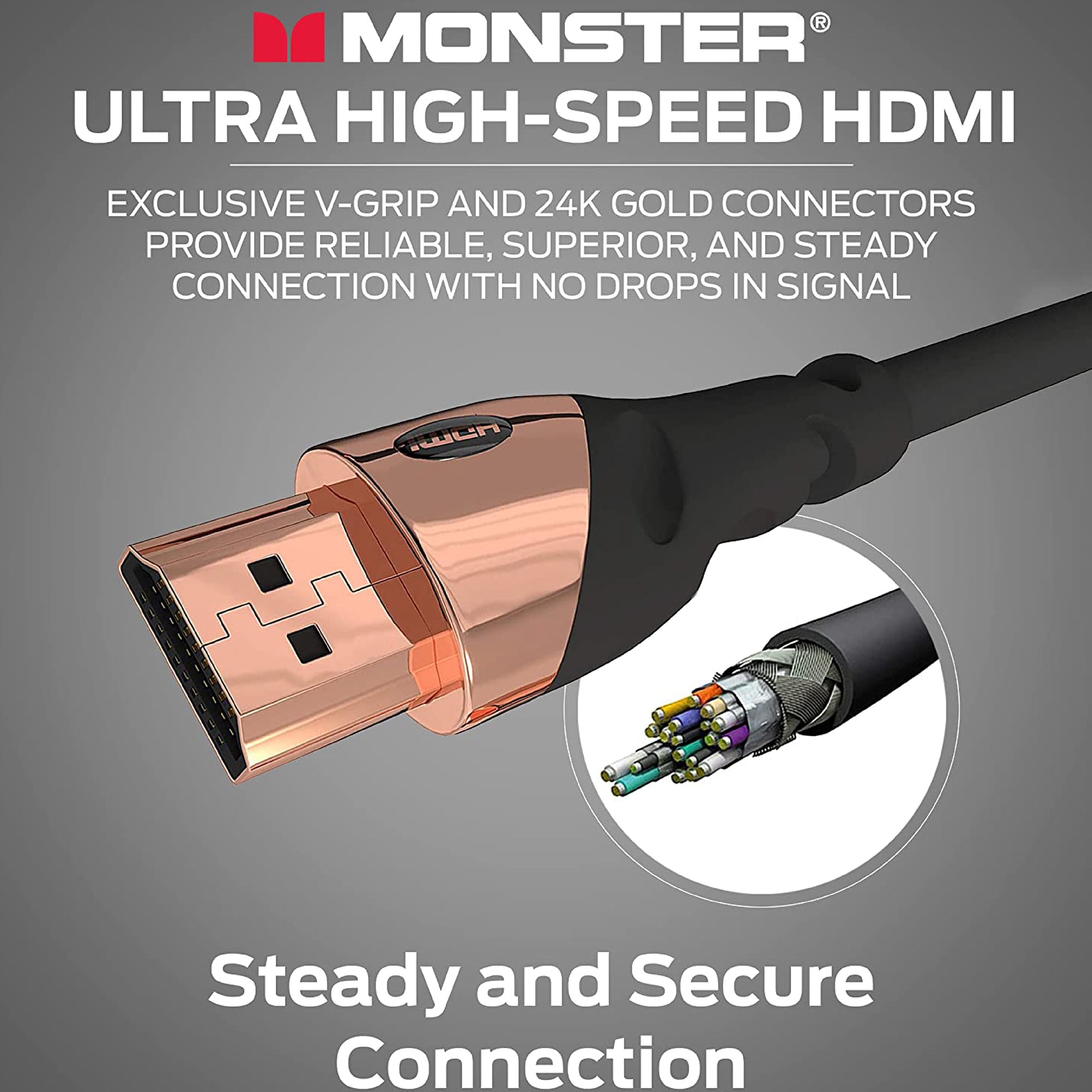 Monster 6” Rose Gold 4K HDMI Cable Electronic newest Accessories, New and sealed